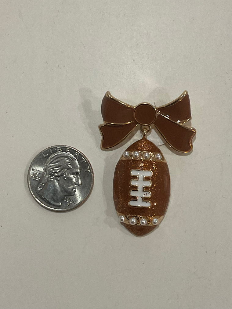 Football Bow Brooch