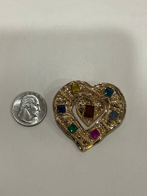 Jewel Heart Brooch