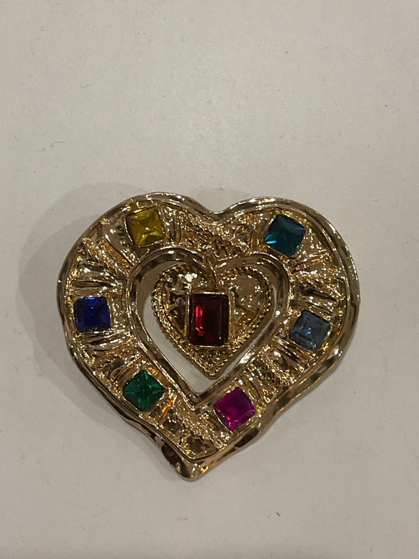 Jewel Heart Brooch
