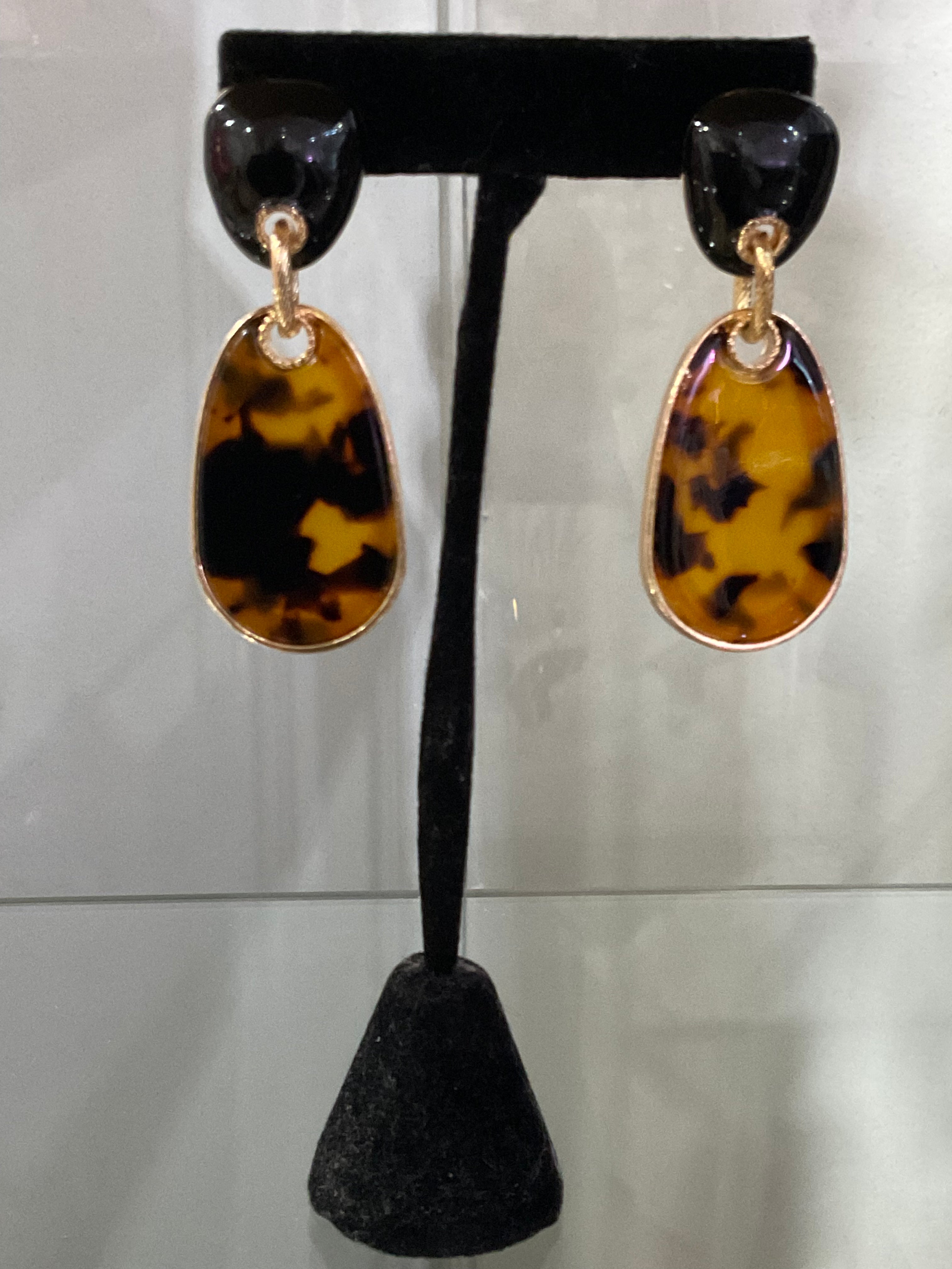 Tortoise Drop Earrings