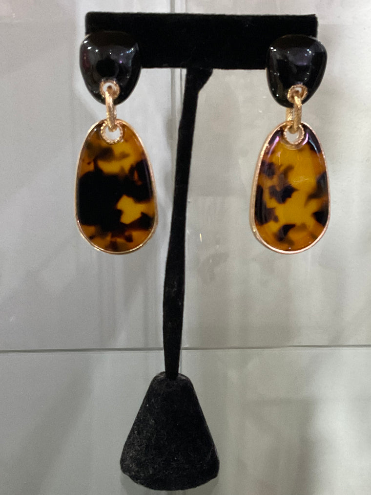 Tortoise Drop Earrings