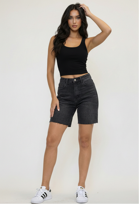 Blackout Denim Shorts