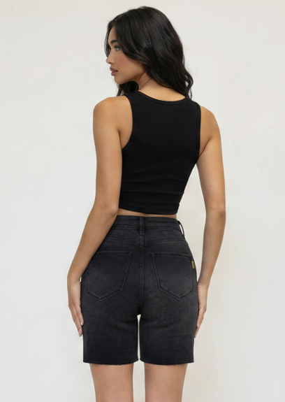 Blackout Denim Shorts