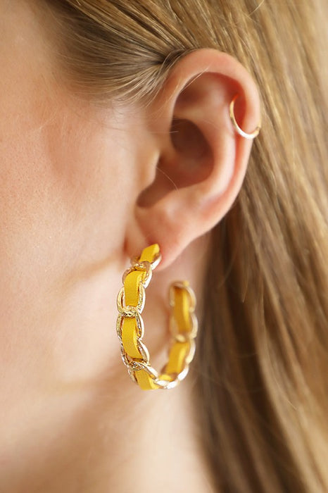 Chanel Chain Hoop Earrings