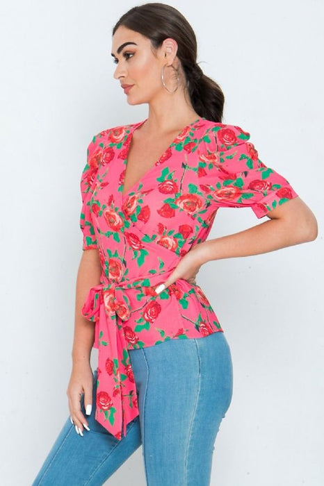 Rose Print Top