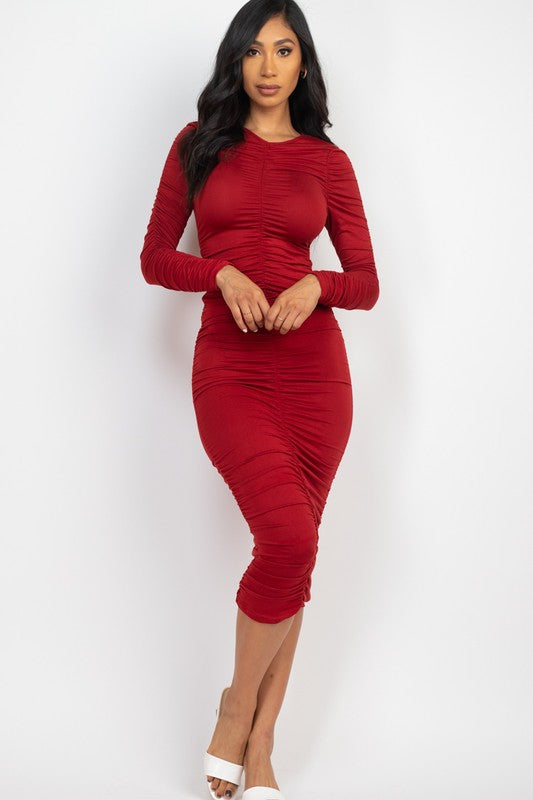 ladies ruched dresses Women's Ruched Dresses