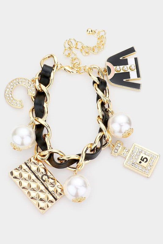 Chanel Yellow Gold C Charm Bracelet